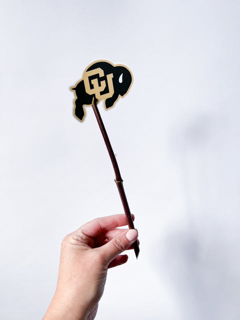 University of Colorado, Boulder. All of our amazing floral arrangements come with this CU Buff sticker