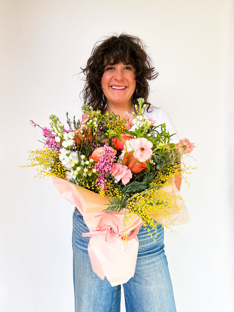 Biggie Wrapped Bouquet -       3 color options