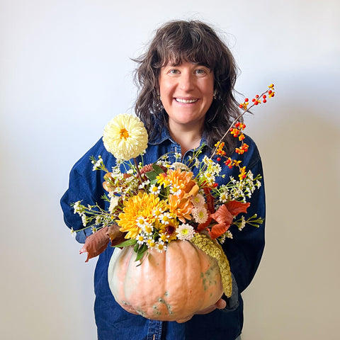 Pumpkin flower arrangement 